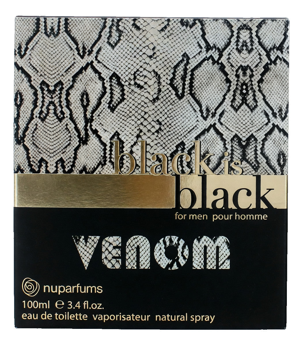 Black is Black Venom by NuParfums, 3.4 oz EDT Spray for Men