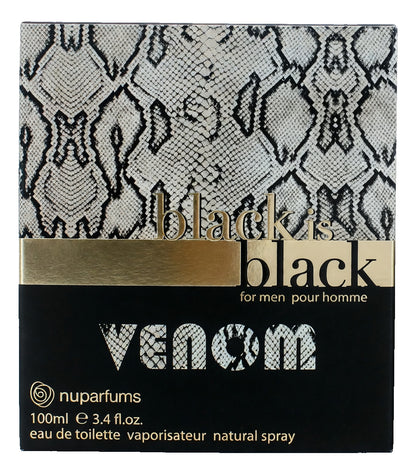 Black is Black Venom by NuParfums, 3.4 oz EDT Spray for Men