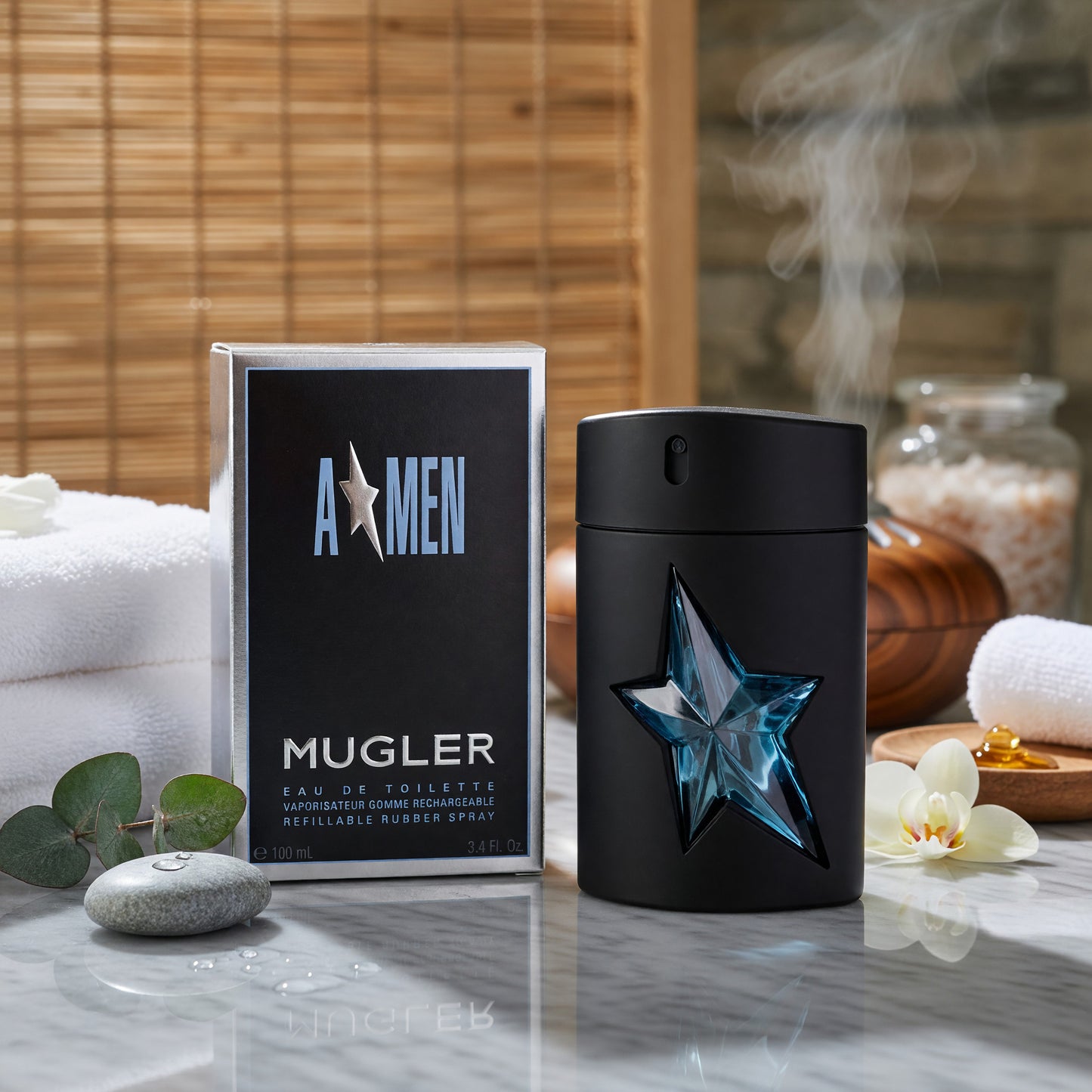 Angel by Thierry Mugler, (A*men) 3.4oz EDT Refillable Rubber Spray men