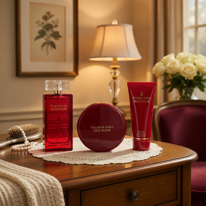 Red Door by Elizabeth Arden, 3 Piece Gift Set for Women with Powder