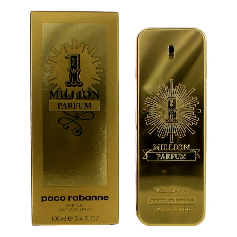 1 Million by Paco Rabanne, 3.4 oz Pure Parfum Spray for Men