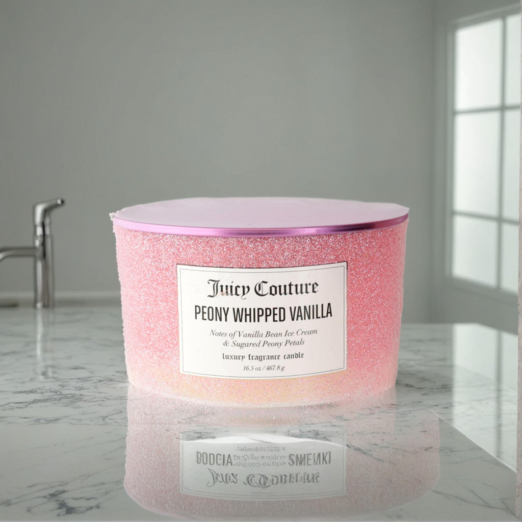 Juicy Couture 16.5oz Soy Wax Blend 3 Wick Candle - Peony Whipped Vanilla
