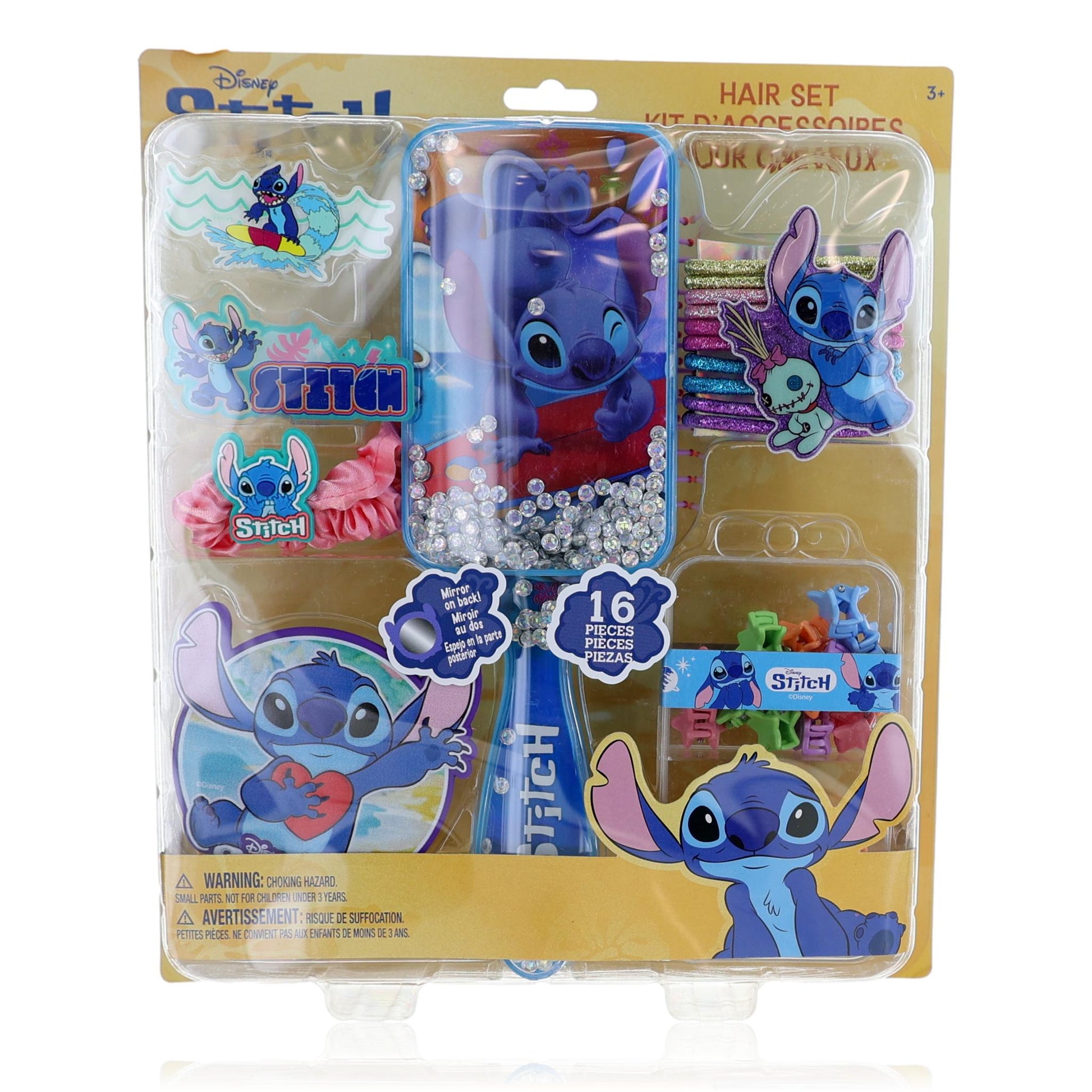 Stitch Brush & Hair Accessories by Disney, 16 Piece Set for Kids