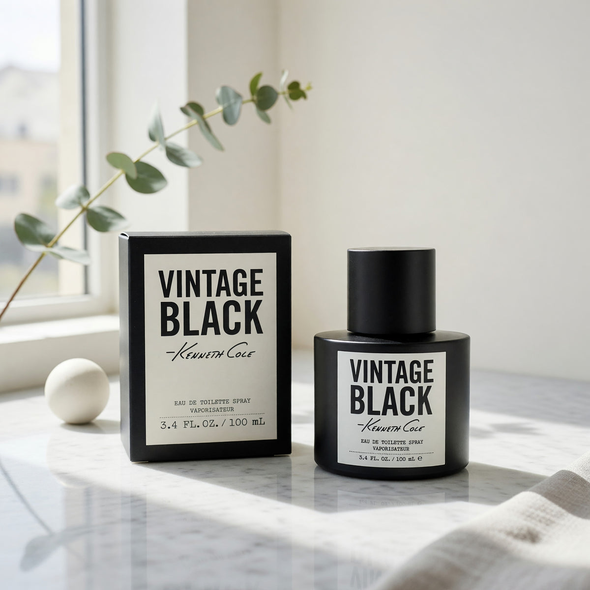 Vintage Black by Kenneth Cole, 3.4 oz EDT Spray for Men