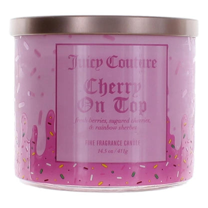 Juicy Couture 14.5 oz Soy Wax Blend 3 Wick Candle - Cherry On Top - Cherry On Top