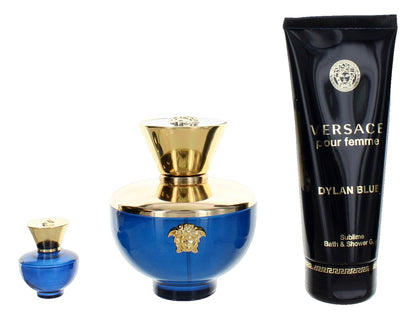 Versace Pour Femme Dylan Blue by Versace, 4 Piece Gift Set for Women