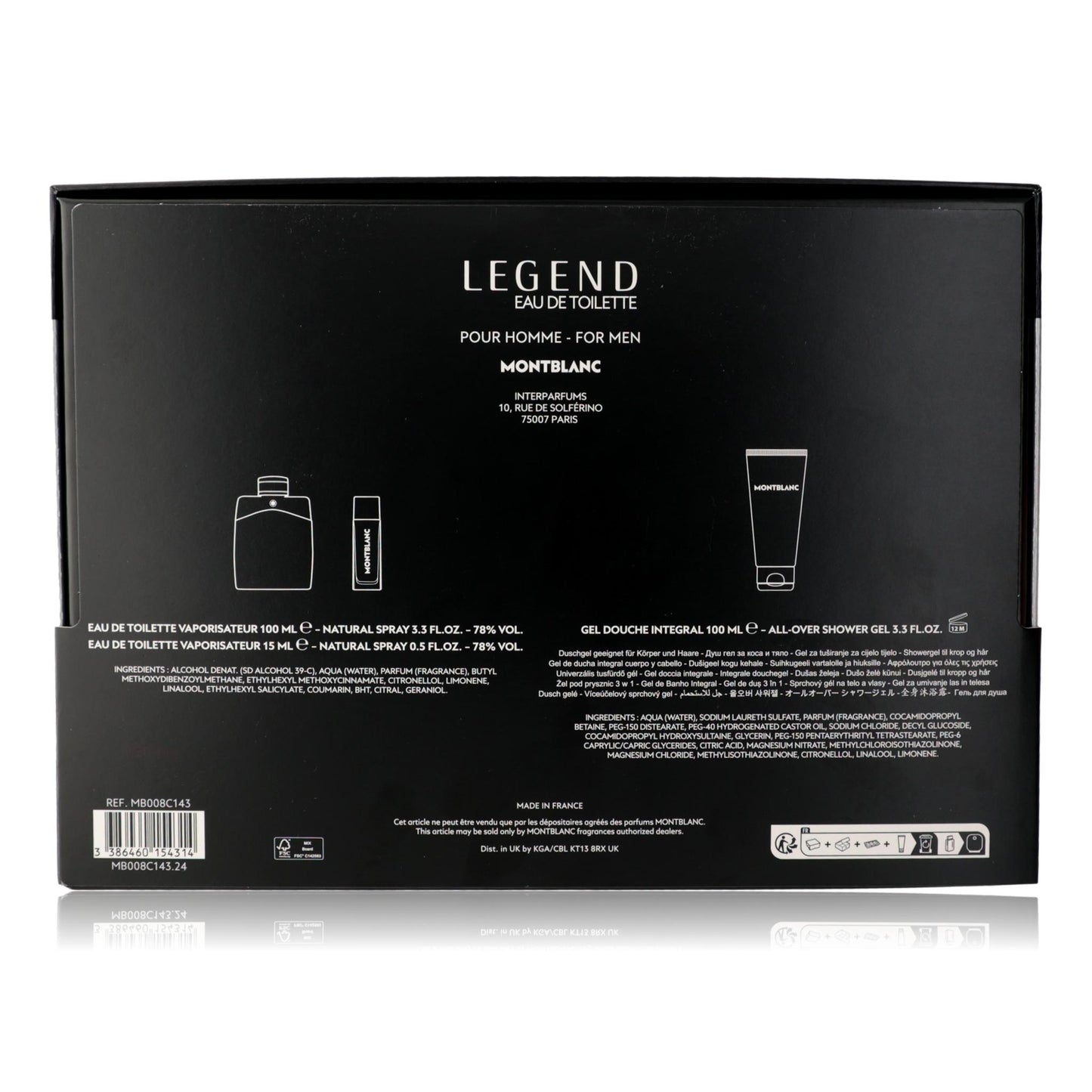 Mont Blanc Legend by Mont Blanc, 3 Piece Set for Men