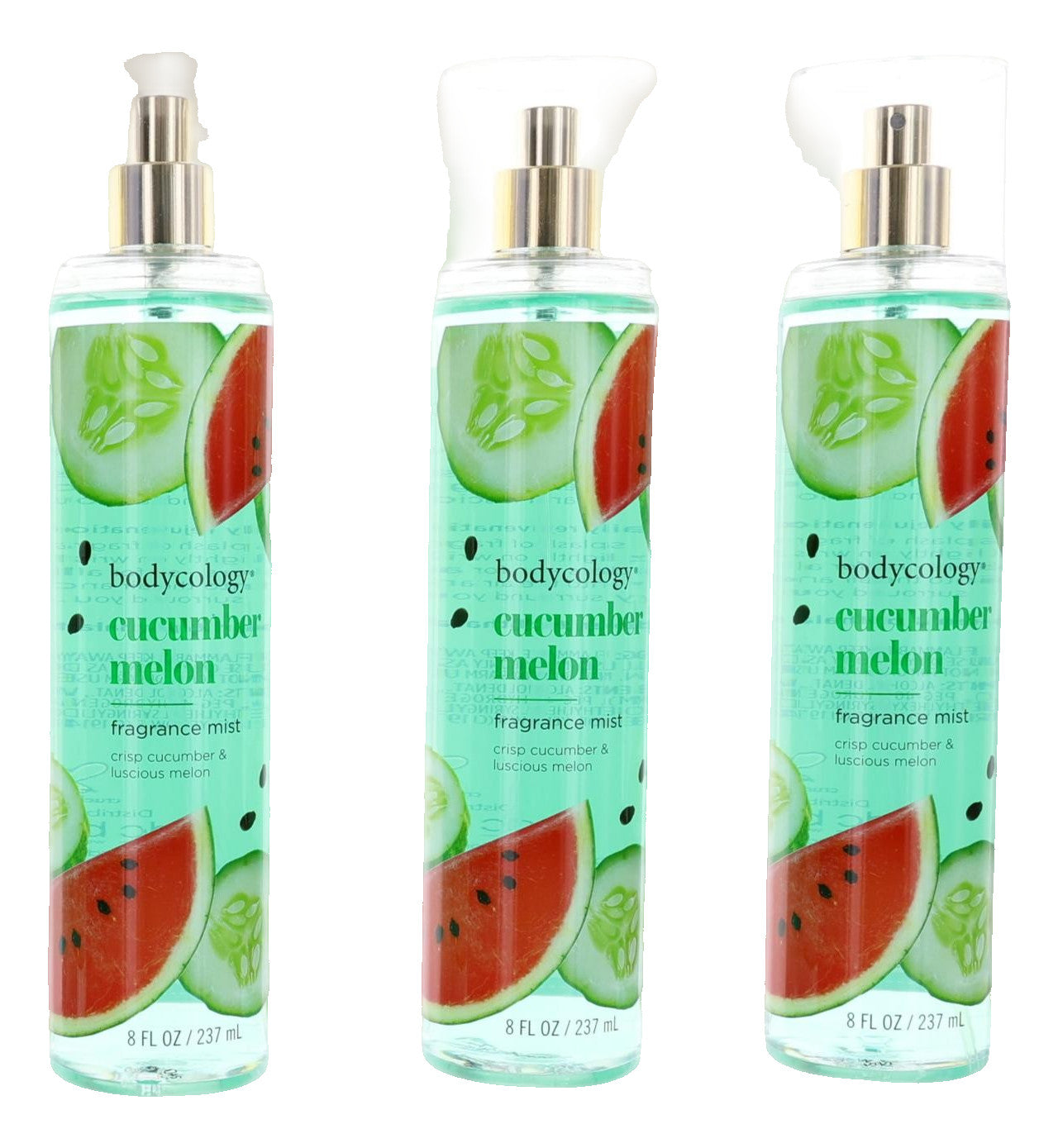 Cucumber Melon by Bodycology, 4 Pack 8 oz Fragrance Mist for Women