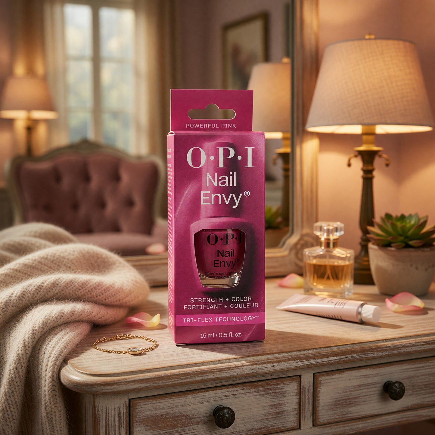 OPI Nail Envy by OPI 0.5 oz Nail Strengthener - Powerful Pink  - Powerful Pink