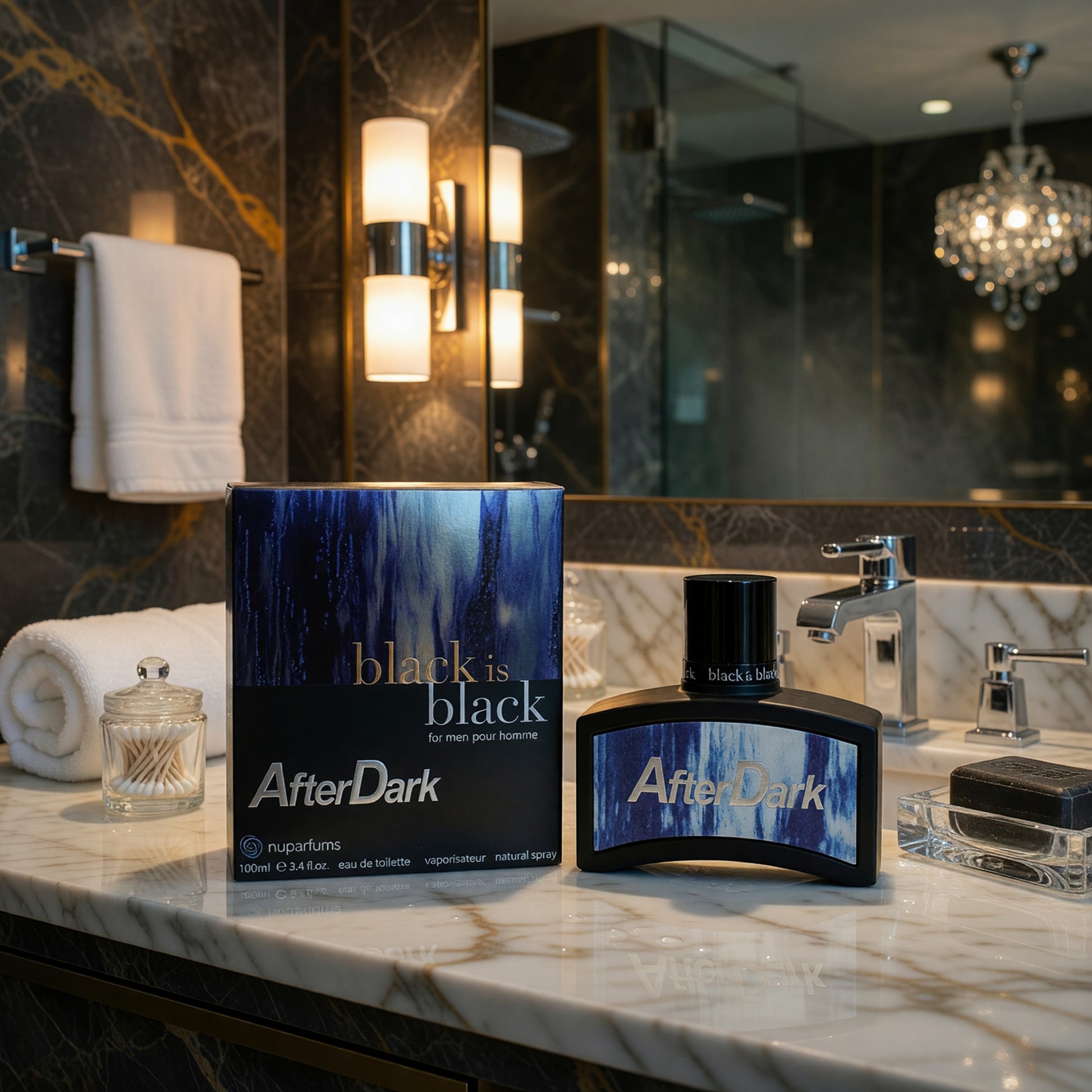 Black Is Black After Dark by NuParfums, 3.4 oz EDT Spray for Men