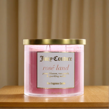 Juicy Couture 14.5 oz Soy Wax Blend 3 Wick Candle - Rose Land