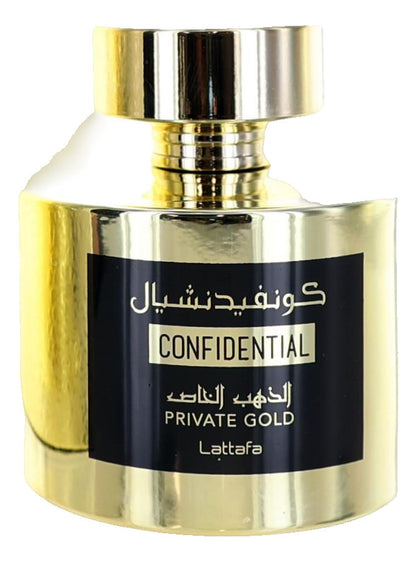 Confidential Private Gold by Lattafa, 3.4 oz EDP Spray for Unisex