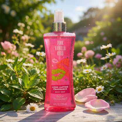 Pink Vanilla Kiss Fantasy by Body Fantasies, 8oz Fragrance Body Spray women