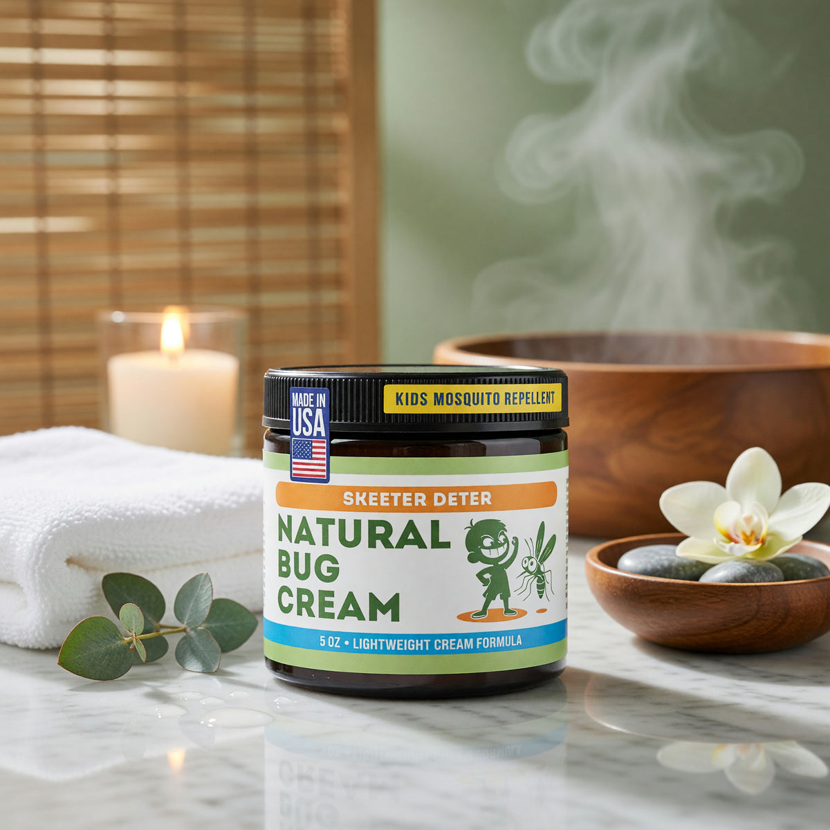 Natural Bug Cream by Magnum Solace, 5 oz Kid-Safe Lightweight Cream 