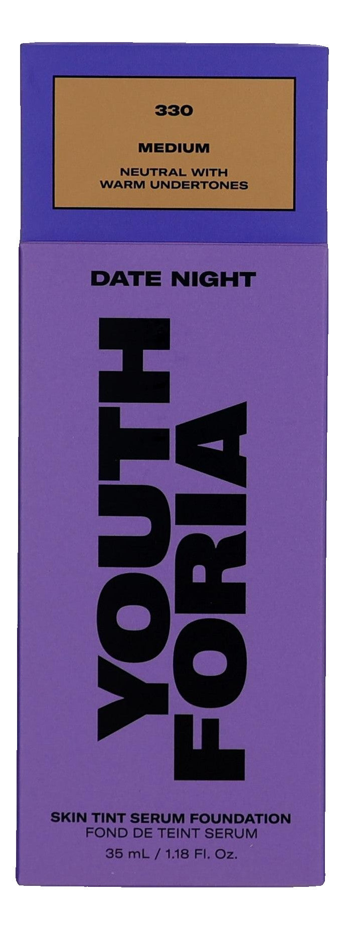 Date Night by Youthforia, 1.18oz Skin Tint Serum Foundation - 330 Medium - 330 Medium