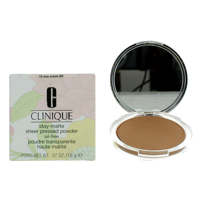 Clinique Stay-Matte by Clinique, 0.27oz Sheer Pressed Powder - 19 Stay Suede - 19 Stay Suede