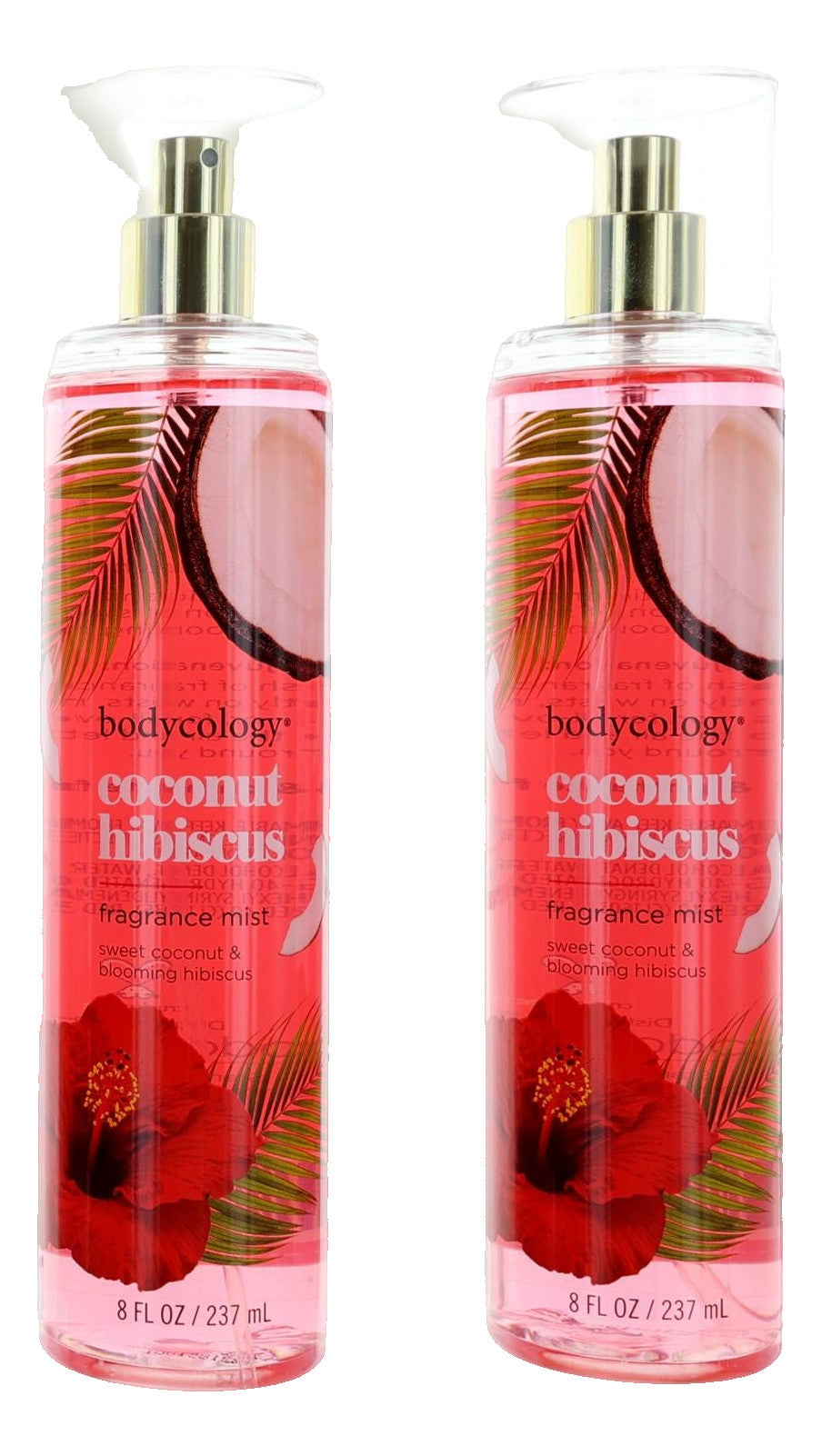 Coconut Hibiscus by Bodycology, 4 Pack 8 oz Fragrance Mist for Women