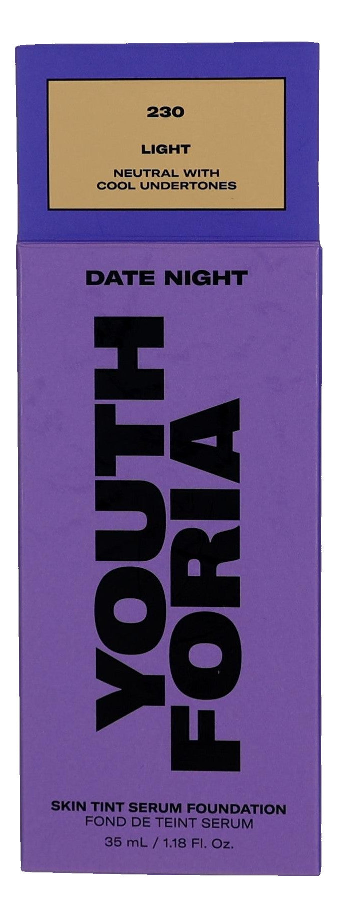 Date Night by Youthforia, 1.18oz Skin Tint Serum Foundation - 230 Light - 230 Light