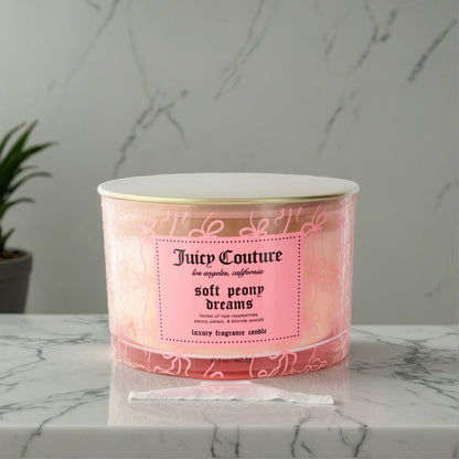Juicy Couture 16.5 oz Soy Wax Blend 3 Wick Candle - Soft Peony Dreams