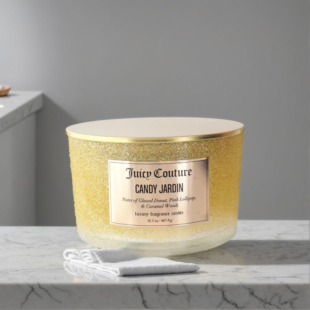 Juicy Couture 16.5 oz Soy Wax Blend 3 Wick Candle - Candy Jardin 