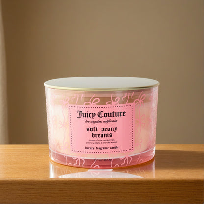 Juicy Couture 16.5 oz Soy Wax Blend 3 Wick Candle - Soft Peony Dreams