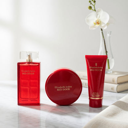 Red Door by Elizabeth Arden, 3 Piece Gift Set for Women with Powder