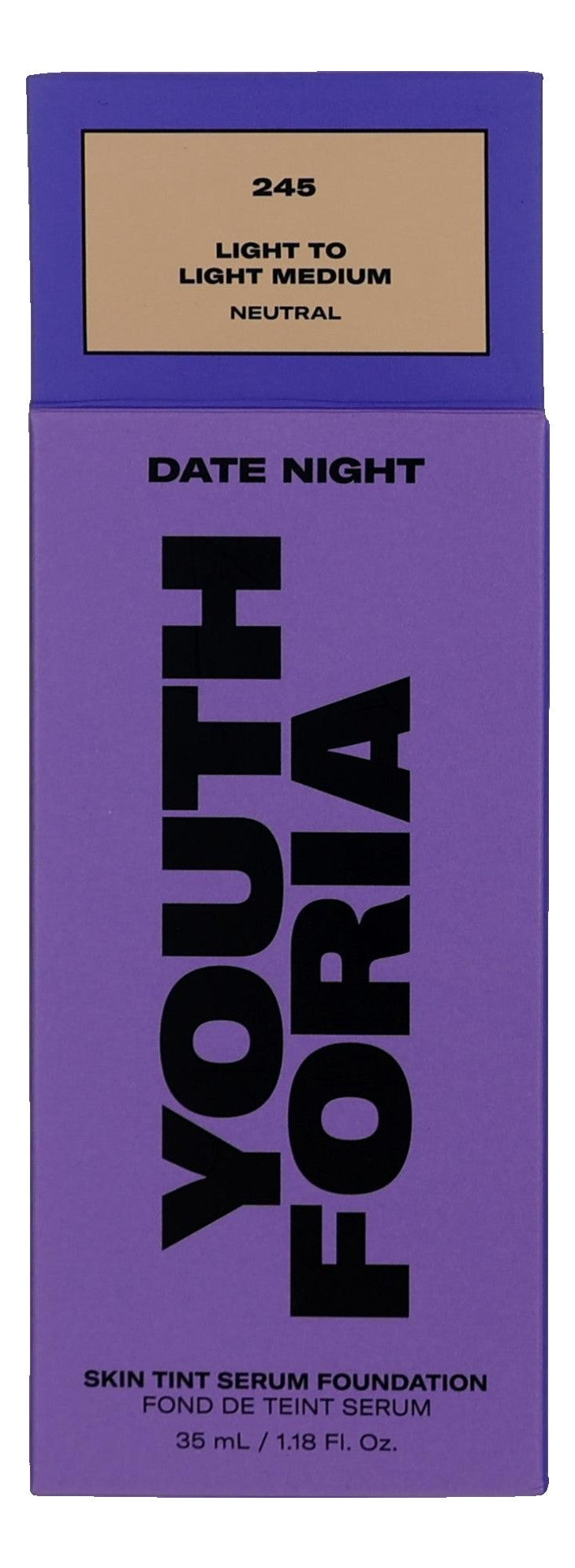 Date Night, 1.18oz Skin Tint Serum Foundation - 245 Light To Light Medium - 245 Light To Light Medium