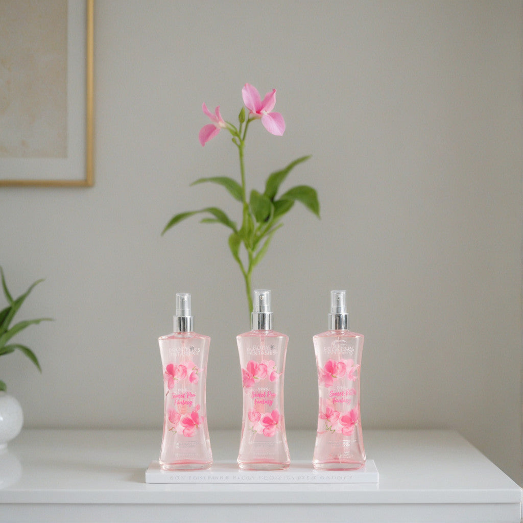 Pink Sweet Pea Fantasy by Body Fantasies, 3 Pack 8oz Fragrance Body Spray women
