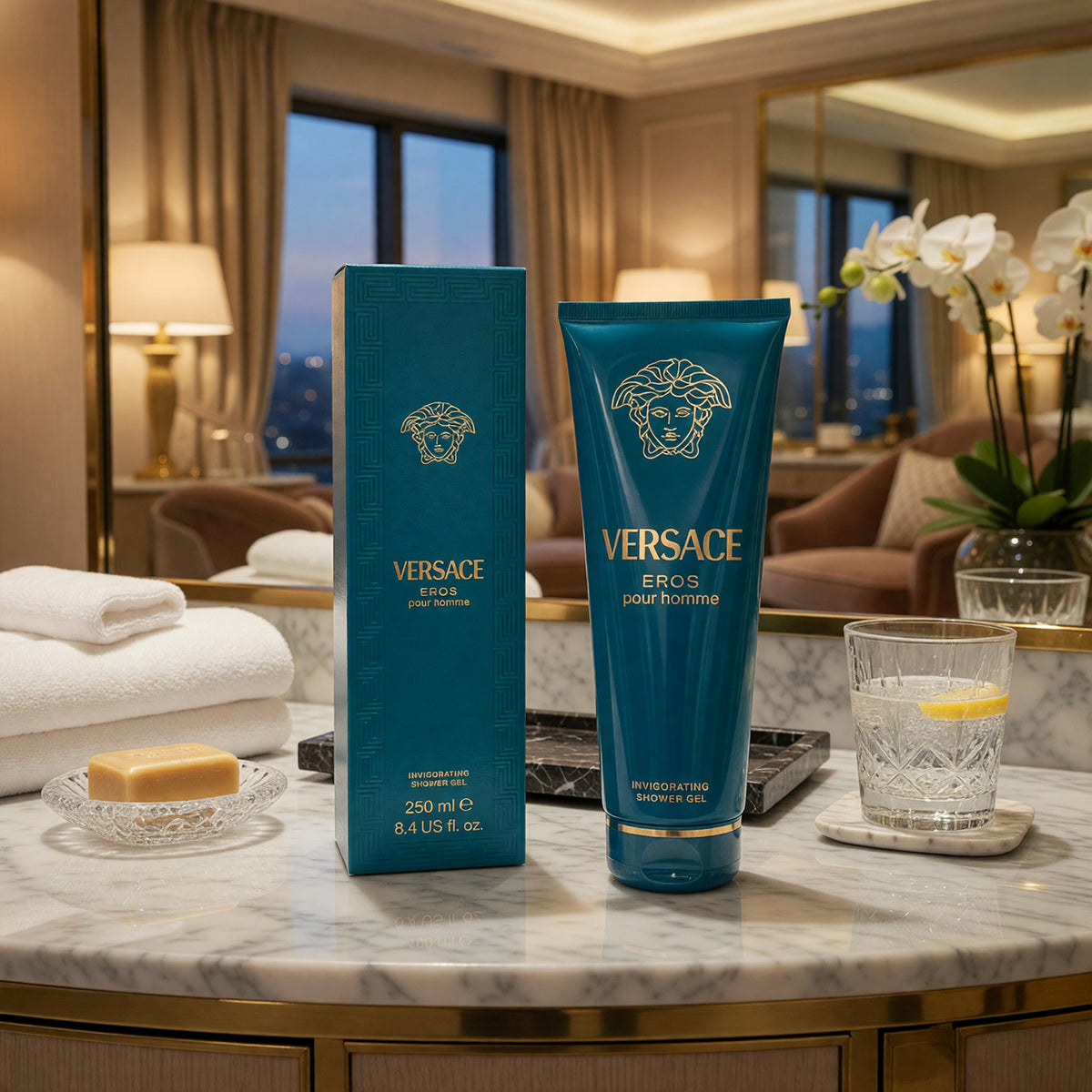 Eros by Versace, 8.4 oz Invigorating Shower Gel for Men