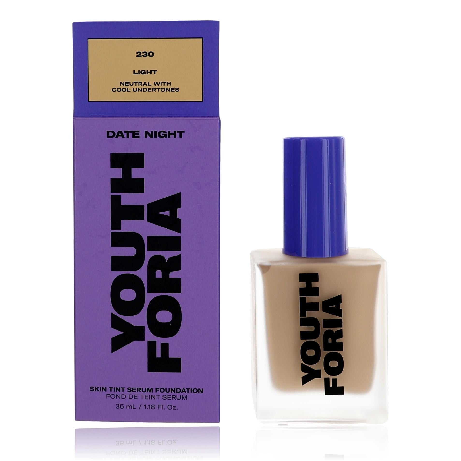 Date Night by Youthforia, 1.18oz Skin Tint Serum Foundation - 230 Light - 230 Light