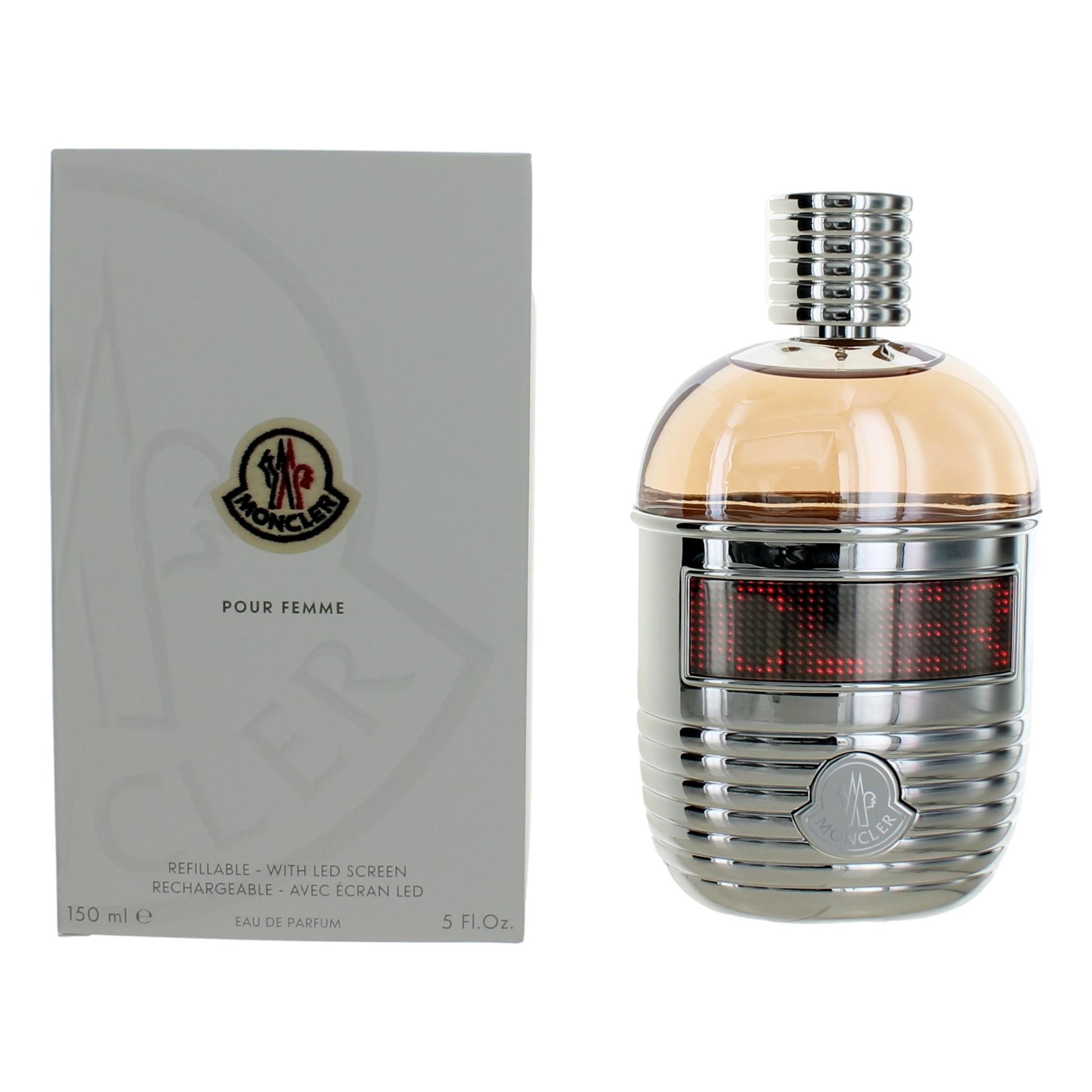 Moncler Pour Femme by Moncler, 5oz Refillable EDP Spray women with LED Screen