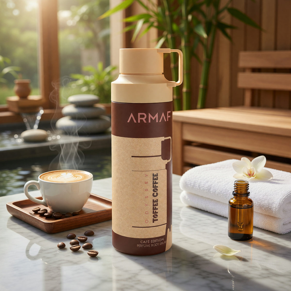 Odyssey Toffee Coffee by Armaf, 6.8 oz Body Spray for Men
