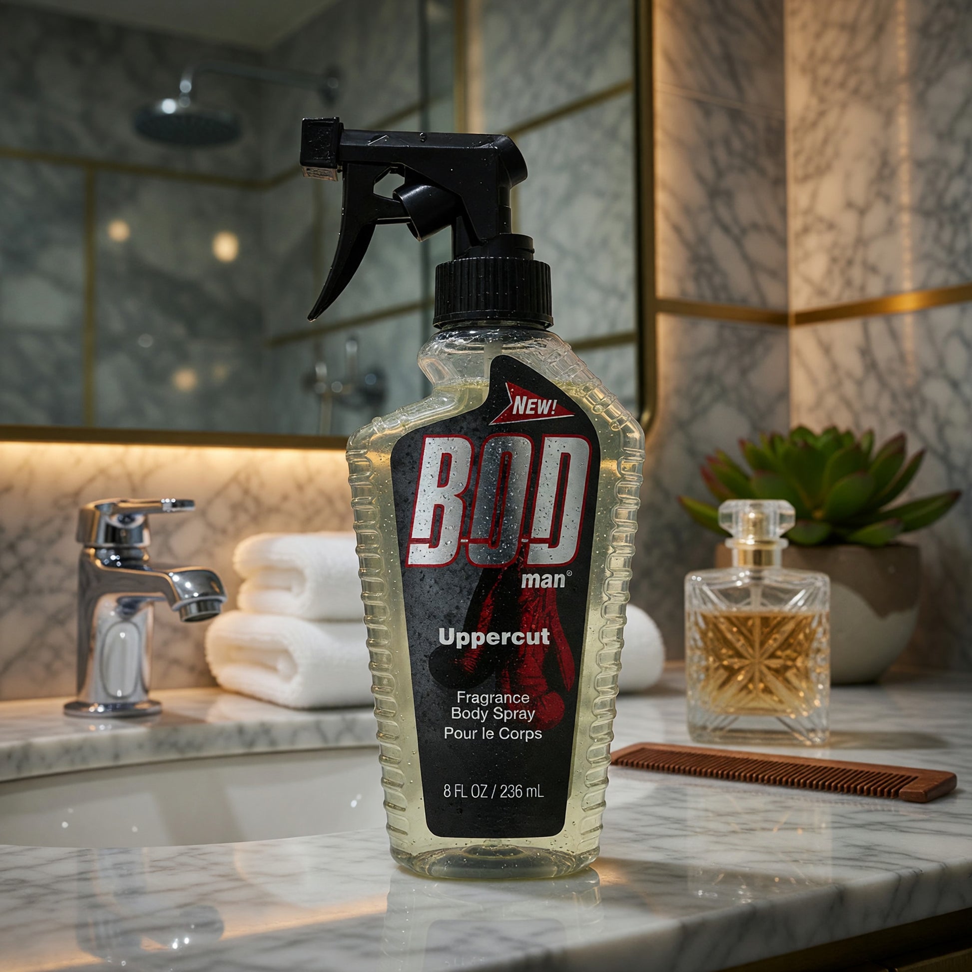 Bod Man Uppercut by Parfums De Coeur, 8 oz Frgrance Body Spray for Men
