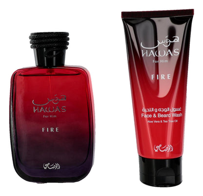 Hawas Fire by Rasasi, 3 Piece Gift Set for Unisex