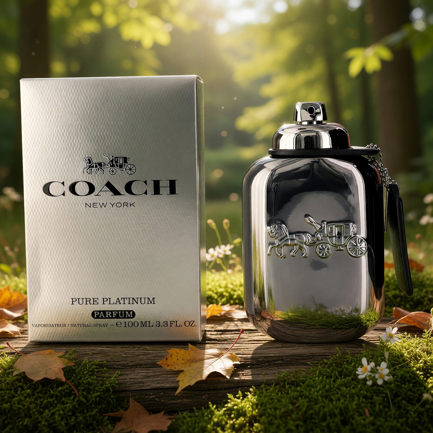 Coach Pure Platinum by Coach, 3.3 oz Parfum Spray for Men