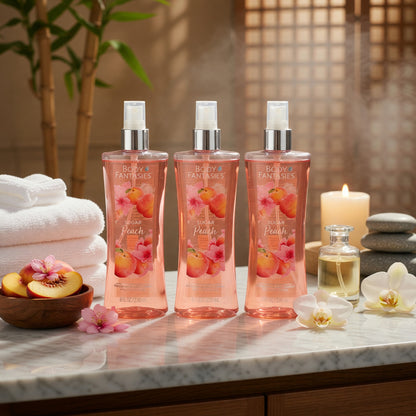 Sugar Peach by Body Fantasies, 3 Pack 8oz Fragrance Body Spray women