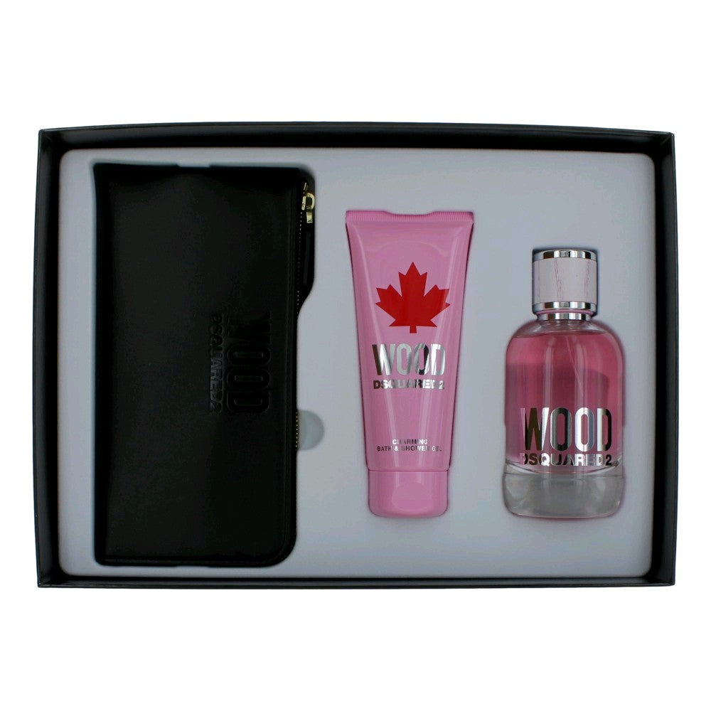 Wood Pour Femme by Dsquared2, 3 Piece Gift Set for Women
