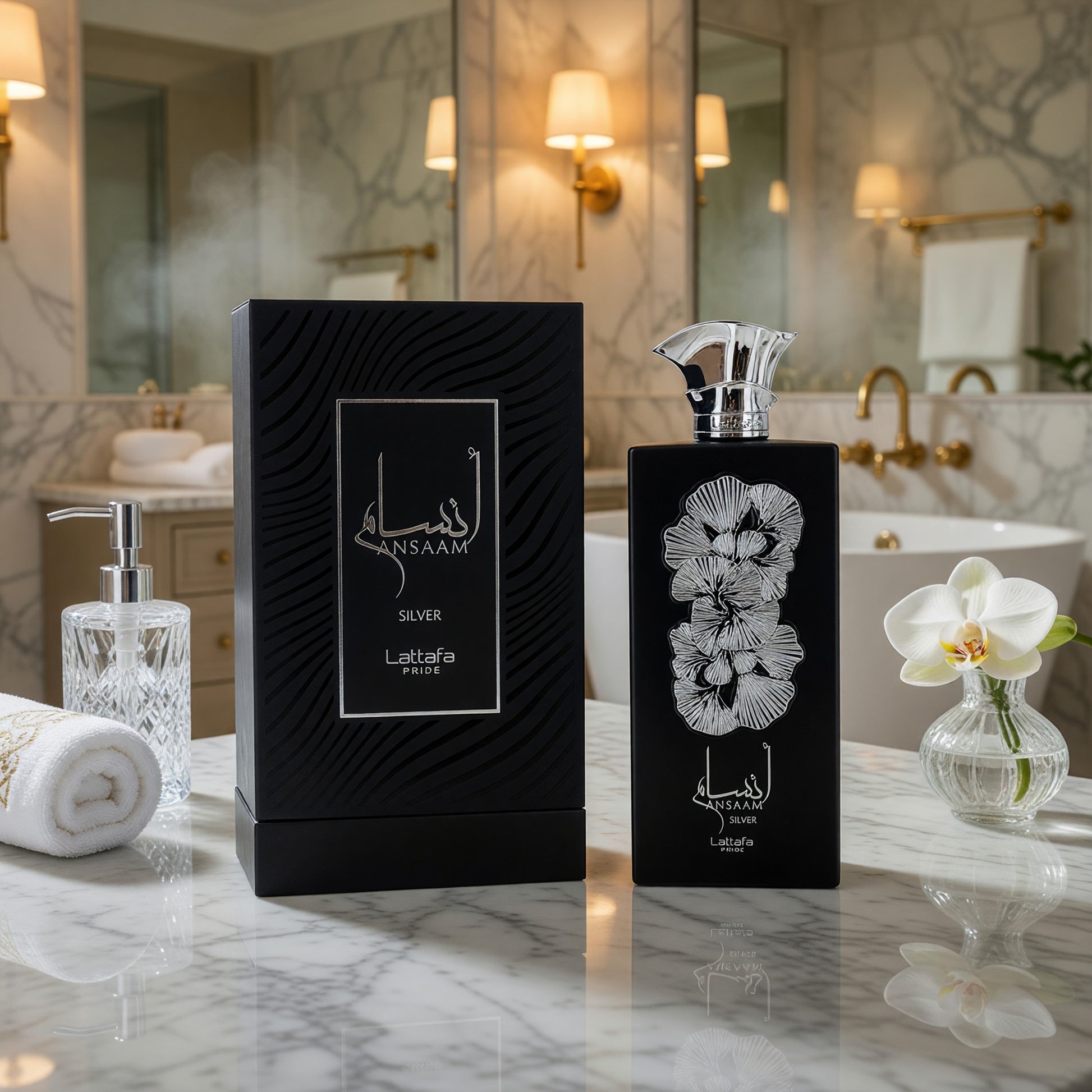 Ansaam Silver by Lattafa, 3.4 oz EDP Spray for Unisex