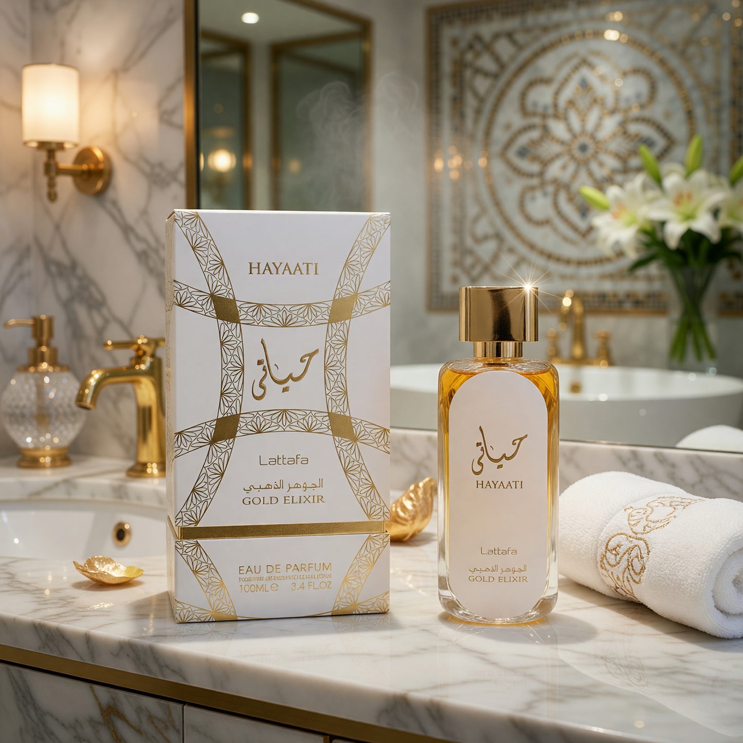 Hayaati Gold Elixir by Lattafa, 3.4 oz EDP Spray for Unisex