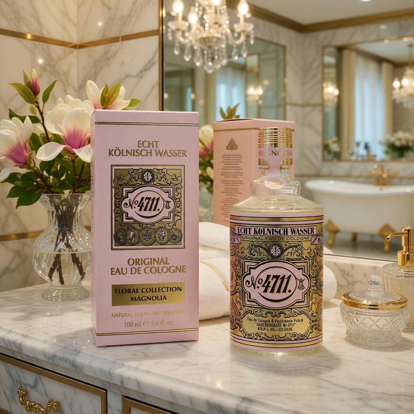 4711 Floral Collection Magnolia by 4711, 3.4oz Eau De Cologne Spray for Unisex