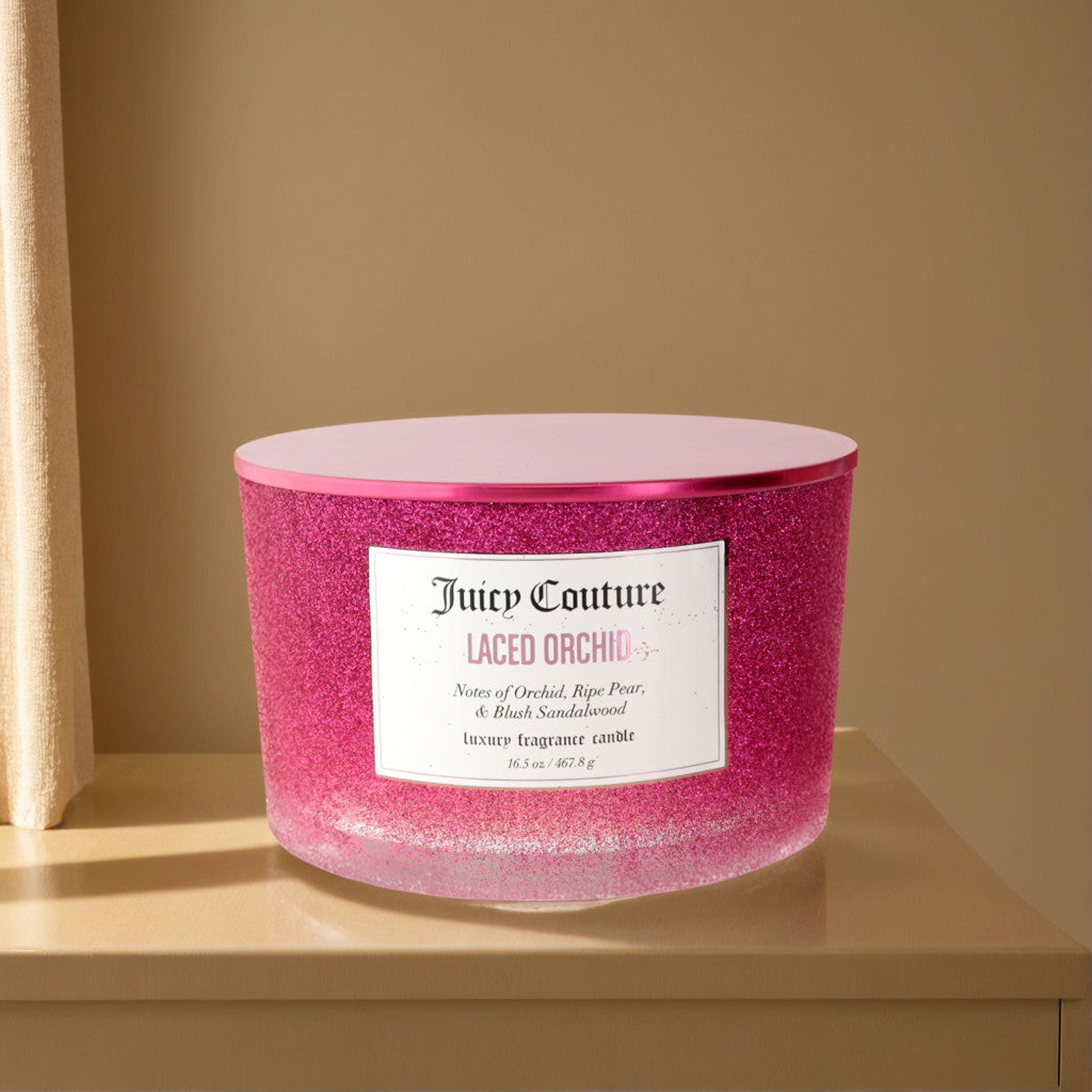 Juicy Couture 16.5 oz Soy Wax Blend 3 Wick Candle - Laced Orchid