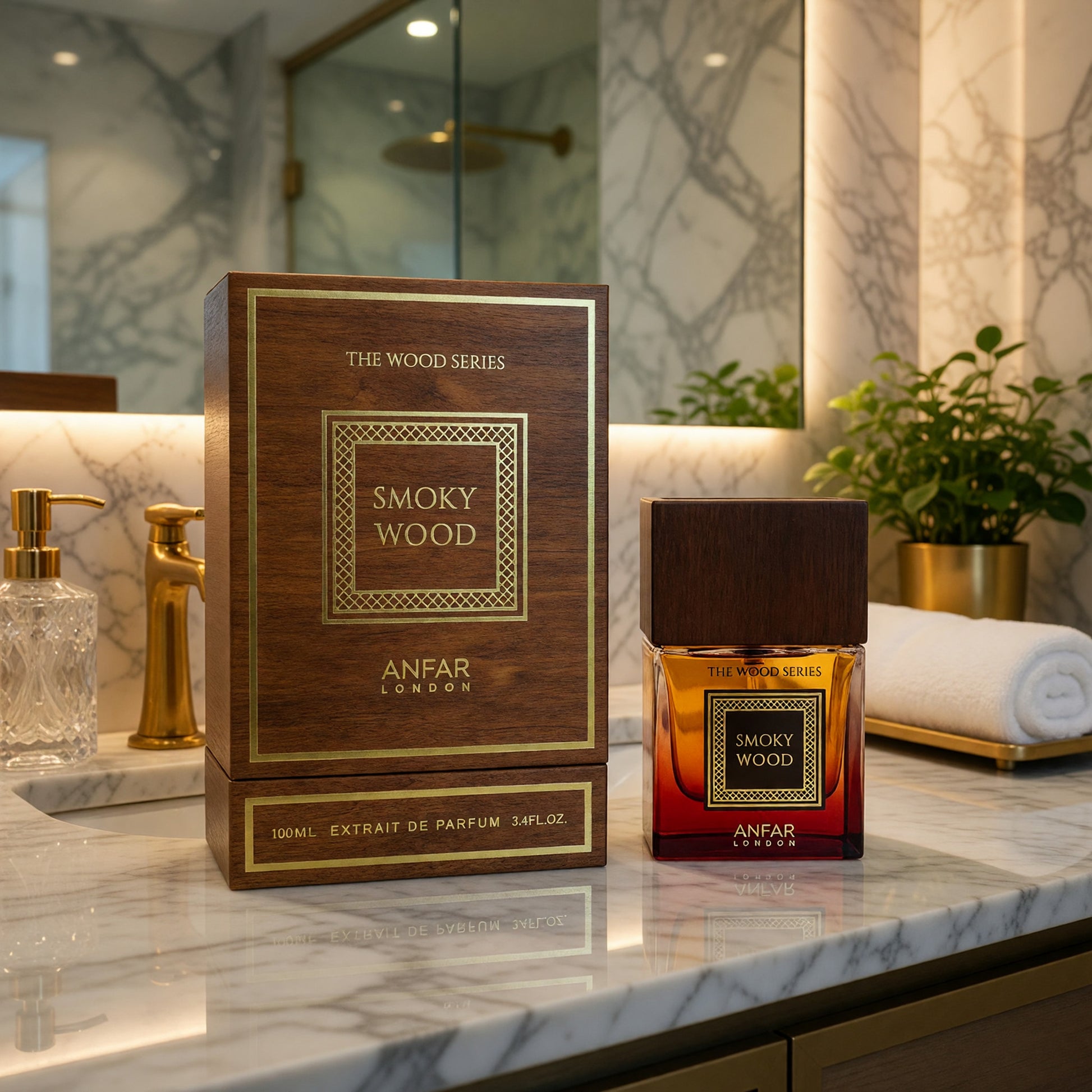 The Wood Series Smoky Wood by Anfar, 3.4oz Extrait de Parfum Spray men