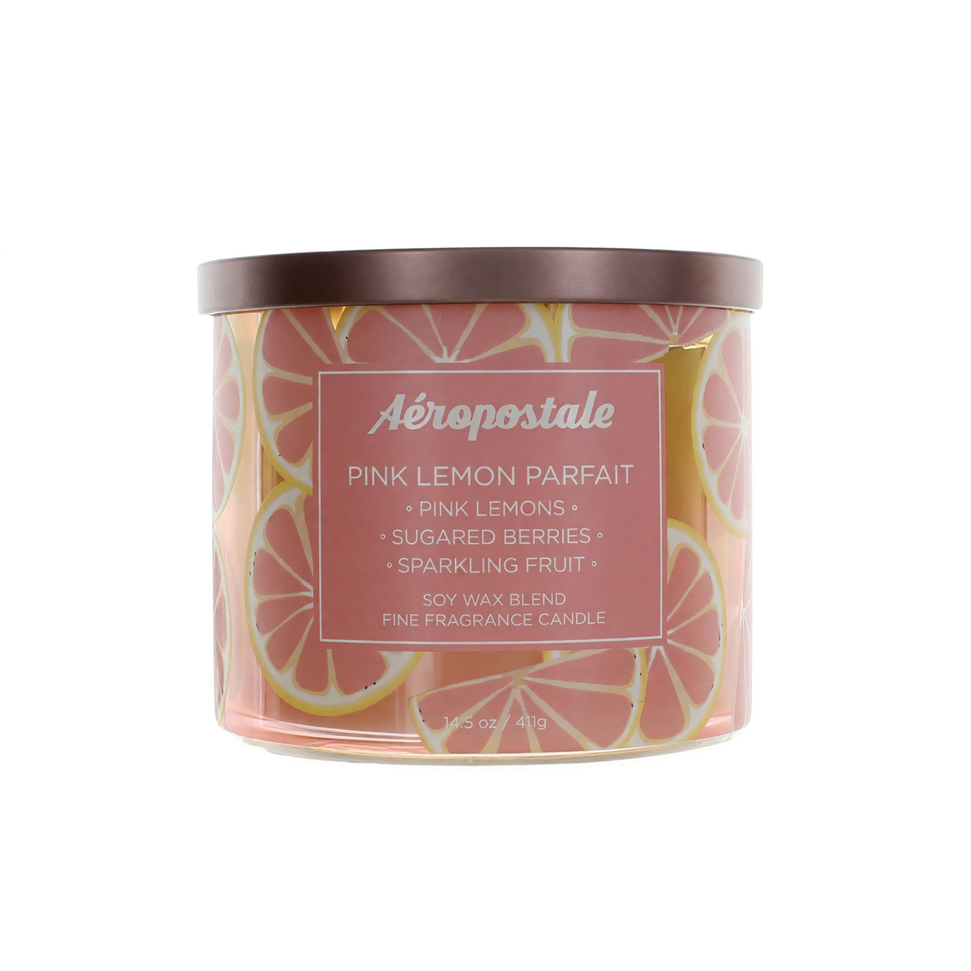 Aeropostale 14.5 oz Soy Wax Blend 3 Wick Candle - Pink Lemon Parfait