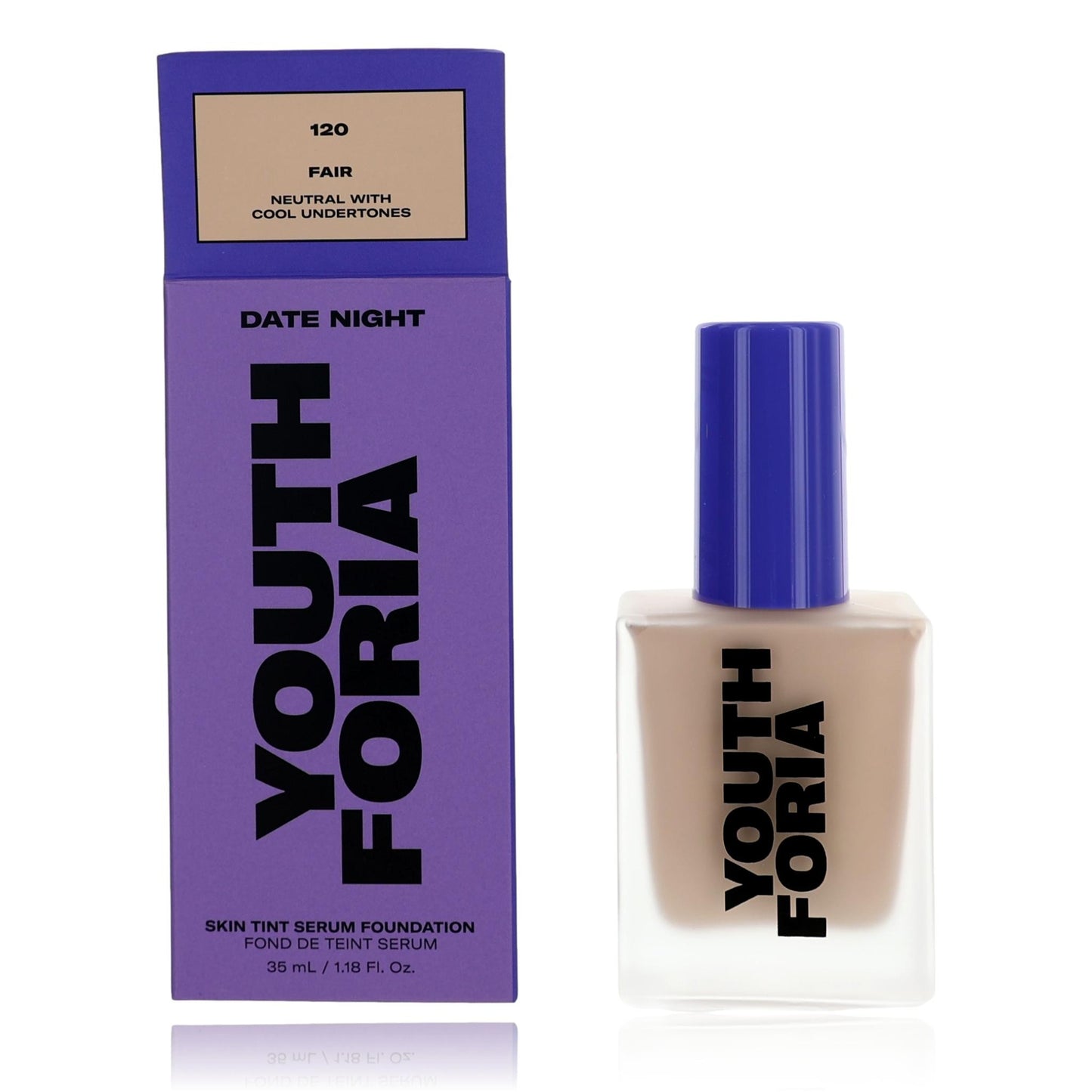 Date Night by Youthforia, 1.18oz Skin Tint Serum Foundation - 120 Fair - 120 Fair