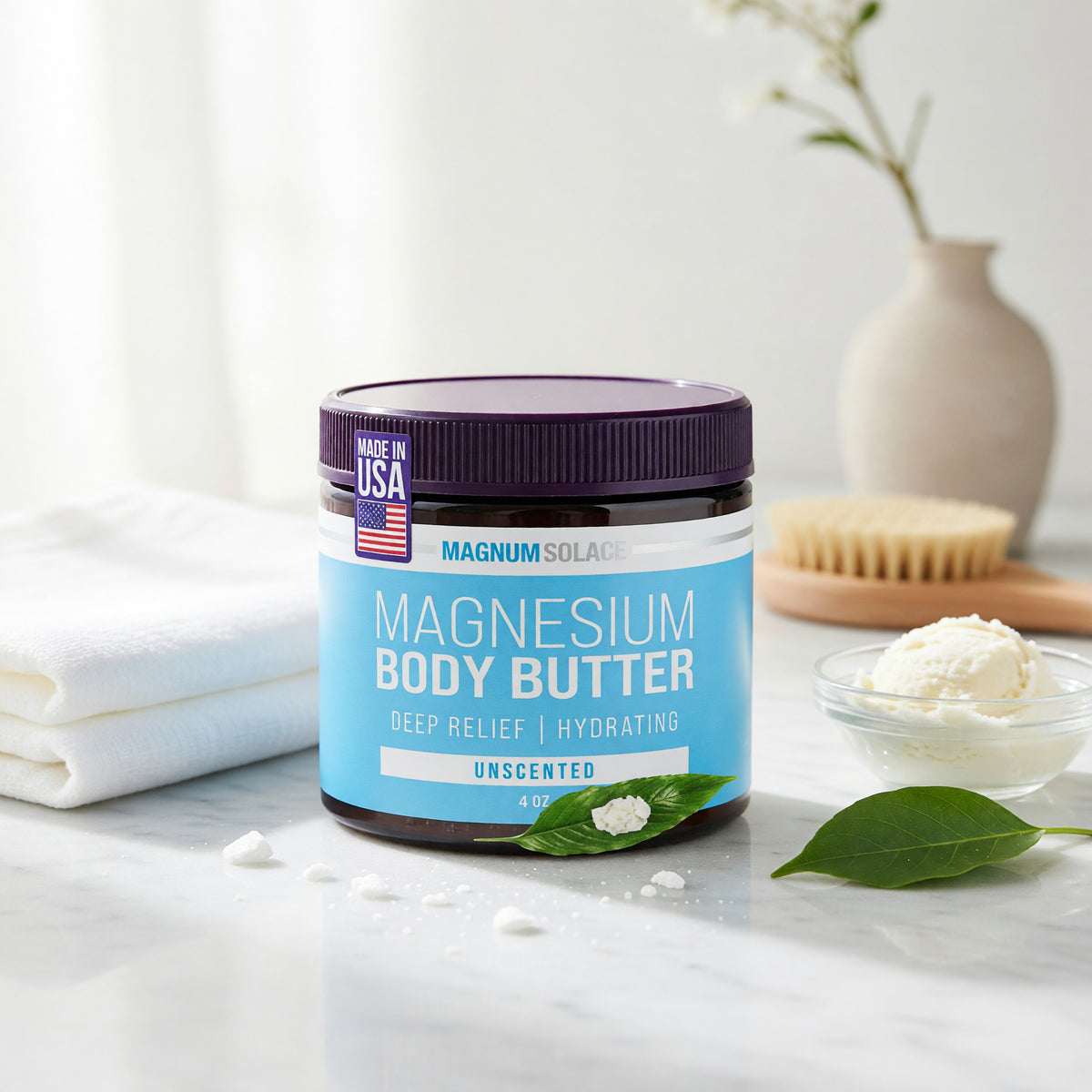 Magnesium Body Butter by Magnum Solace, 5 oz Body Butter - Unscented  - Unscented