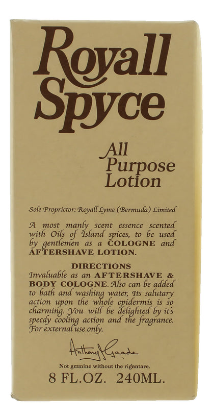 Royall Spyce by Royall Fragrances, 8 oz All Purpose Lotion for Men