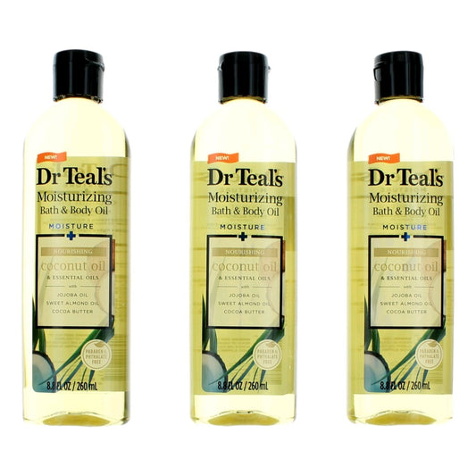 Nourishing Coconut Oil & Essential Oils, 3 Pack 8.8 Moisturizing Bath & Body Oil