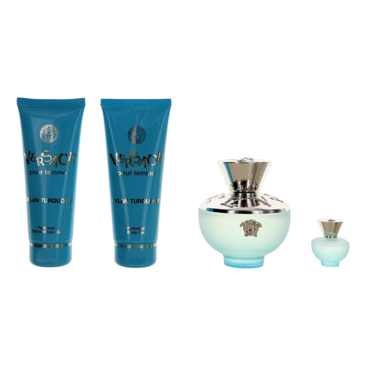 Versace Dylan Turquoise by Versace, 4 Piece Gift Set for Women
