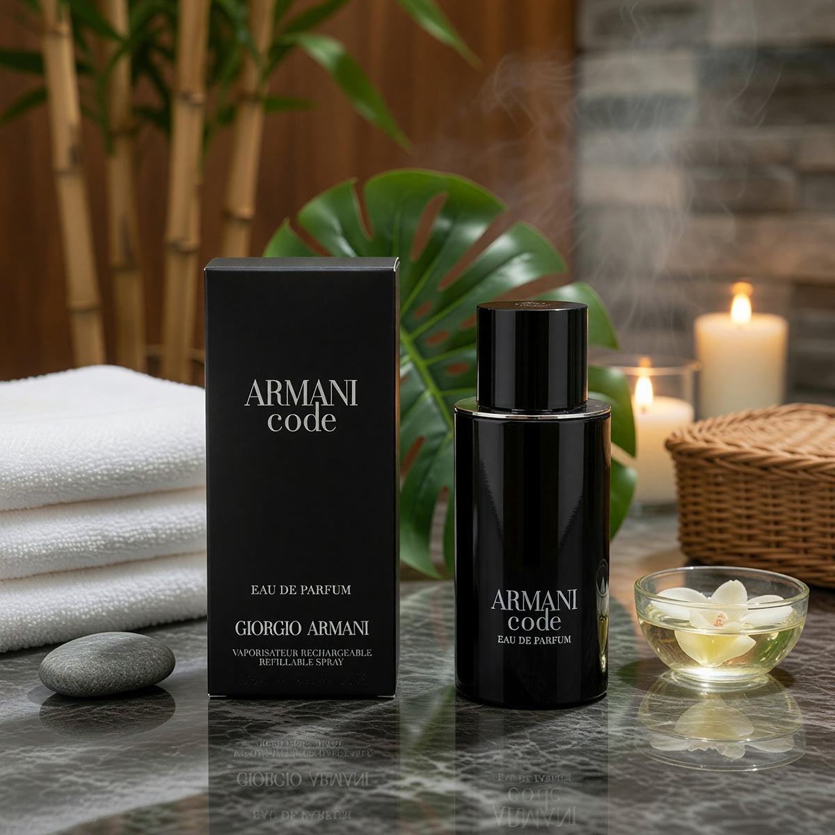 Armani Code by Giorgio Armani, 2.5 oz EDP Refillable Spray for Men 
