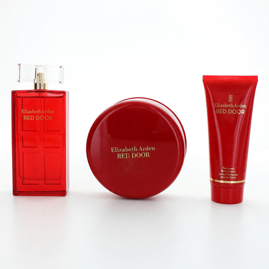 Red Door by Elizabeth Arden, 3 Piece Gift Set for Women with Powder